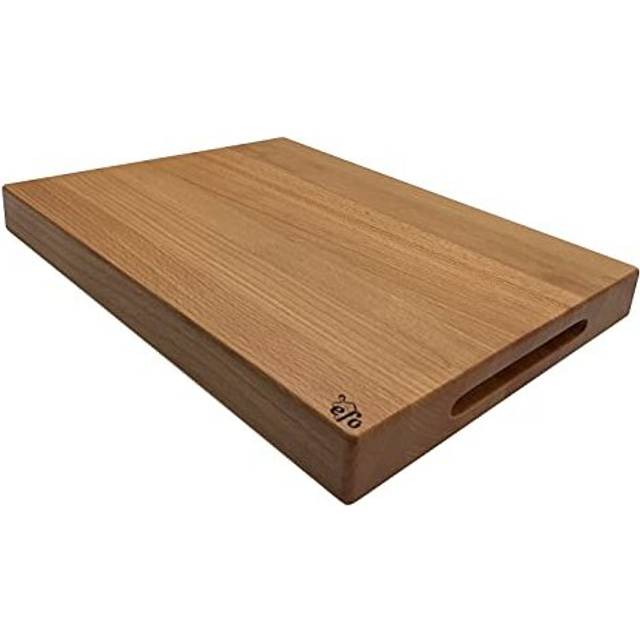 Large Wooden Chopping Block - Sturdy Cutting Board Wood - Hardwood Serving and Carving Board - Big Chopping Board Great for Bread Meat Fish Vegetables
