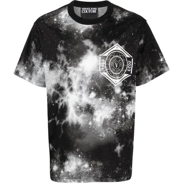 Versace Jeans Couture - logo tie-dye T-shirt - men - Cotton - S - Black