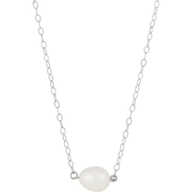 Silpada 'Good Fortune' Pearl Necklace in Sterling Silver, 16" + 2" - White