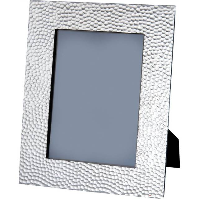 Large Single Photo Frame Embossed Hammered Pattern 7 x 5 inch Picture Rounded Corners Bright Polished Finish Felt Covered Back Perfect for Engraving