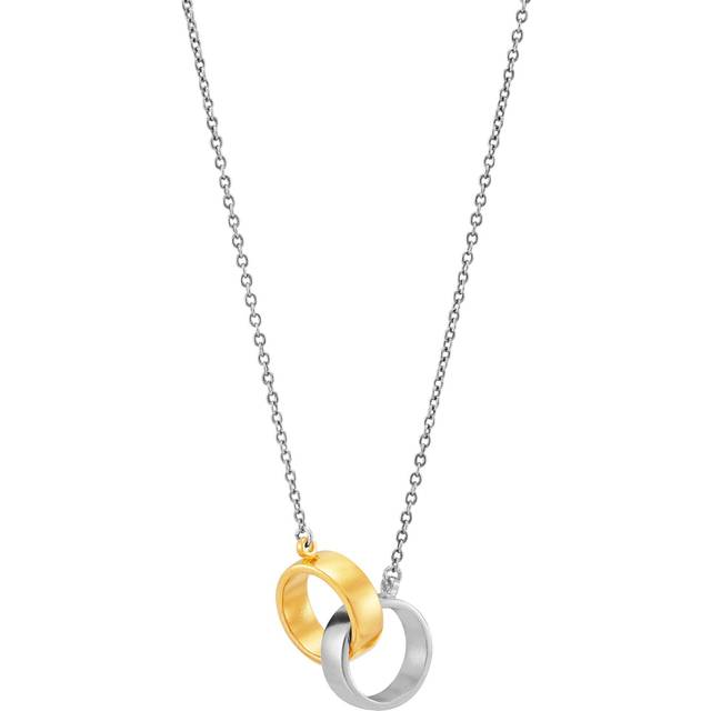 Silpada 'Locked In Circles' Necklace in 18K Gold-Plated Sterling Silver, 16"+ 2" - Two-Tone