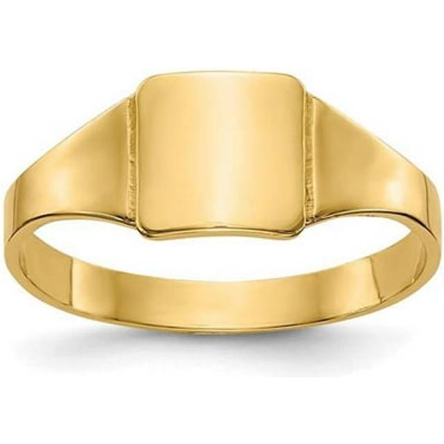 10K Yellow Gold Polished Square Childs Signet Ring - Size 4