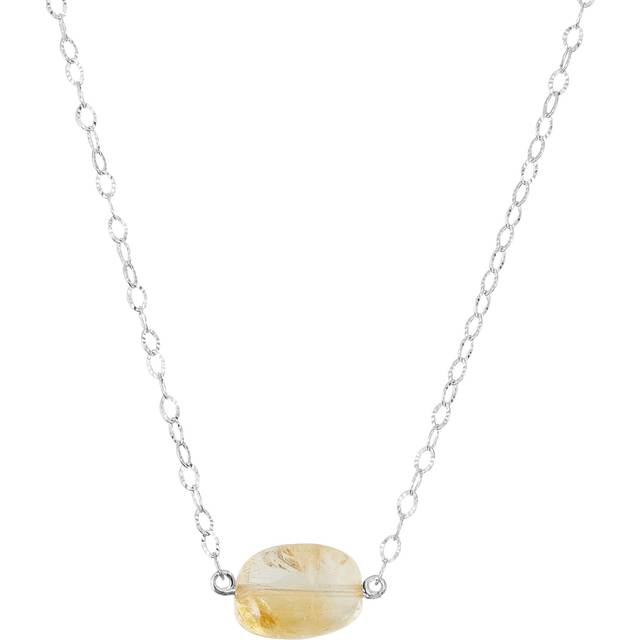 Silpada 'Good Fortune' Citrine Necklace in Sterling Silver, 16" + 2" - Orange