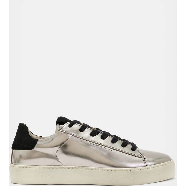 AllSaints Shana Metallic Sneaker - Silver, Silver, Size It/Eu 37 = Uk 4, Women - Ilver - IT/EU 37 = UK 4