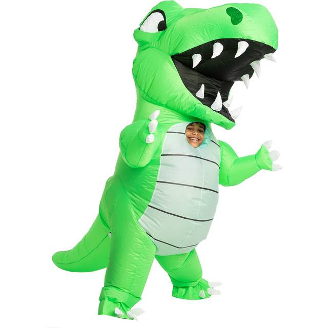 Kids Inflatable Green Dino Costume (M)