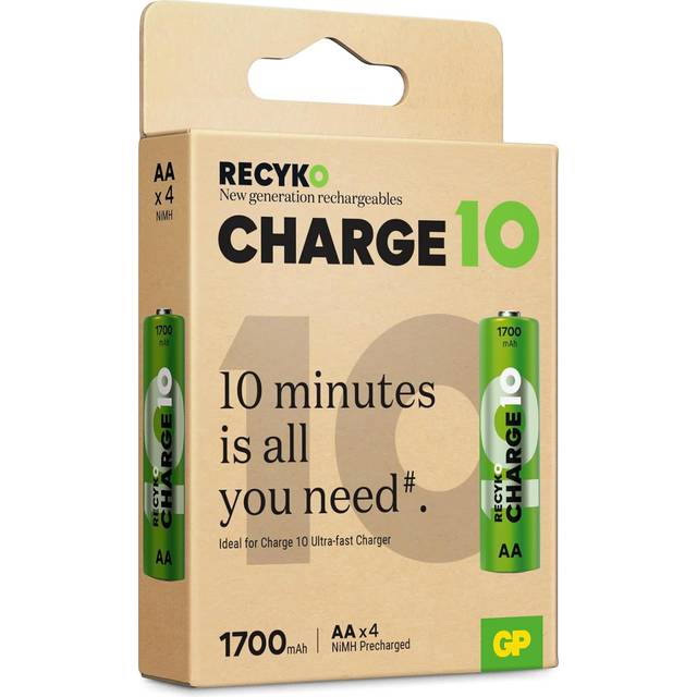 GP GPRHC172V001 GPÂRecykoÂ10 NiMHÂ1700mAh AA 4's paper box