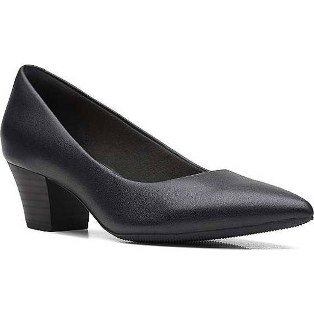 Clarks Dam Teresa stegpump, svart läder, 36 EU