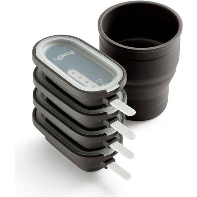 Lékué Krämig glassform + silikonskål, brun, 4 stycken