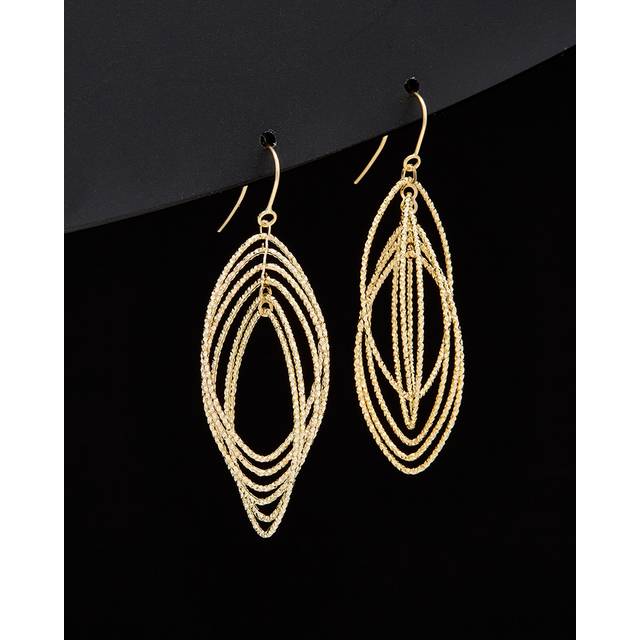 14K Italian Gold Marquise Link Drop Earrings