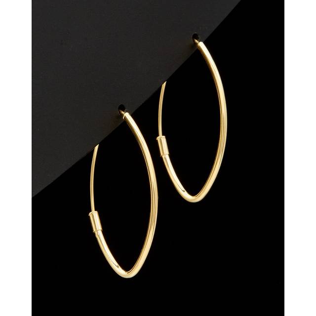 14K Italian Gold Marquise Hoops