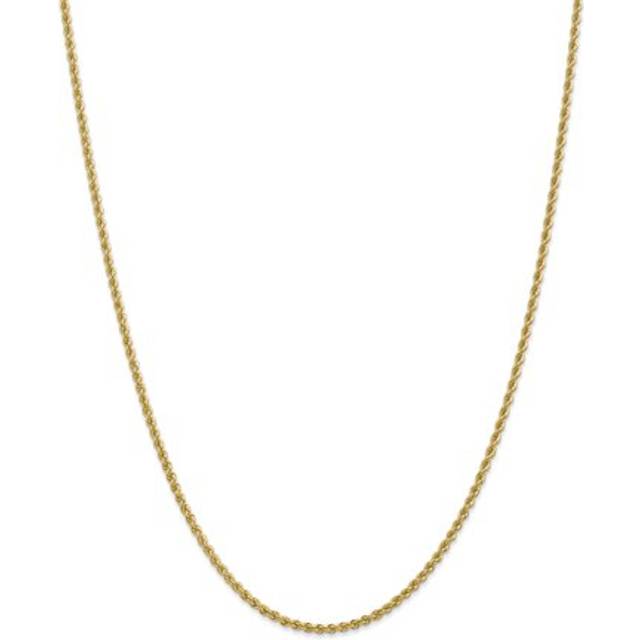 14k yellow gold 2.25mm solid plain rope chain w/ lobster clasp 16" - 30"