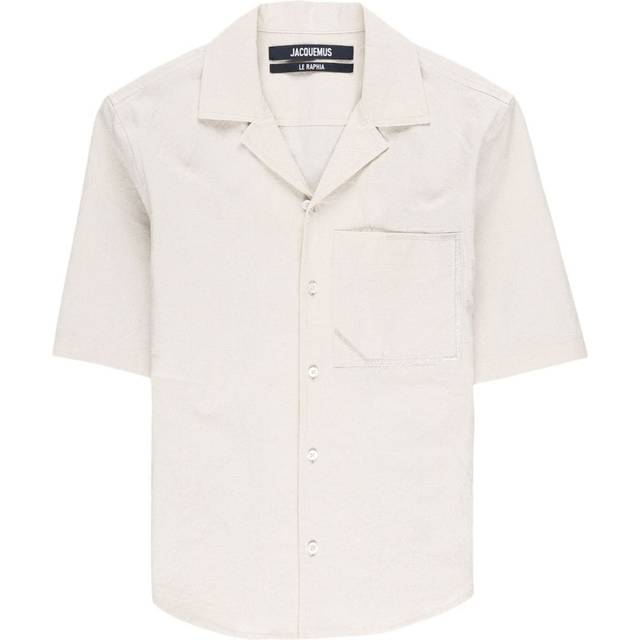 Jacquemus - Cordao short-sleeve shirt - men - Cotton - 46 - Neutrals