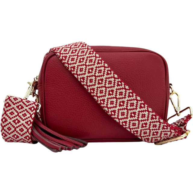 Apatchy London Leather Crossbody Camera Bag, Red