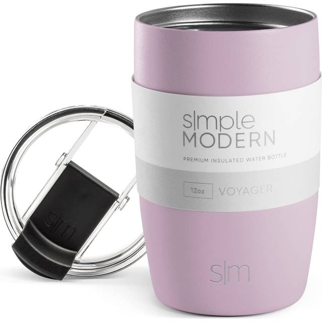 Simple Modern resemugg med klart lock | Återanvändbar isolerad termos i rostfritt stål kallbryggt iskaffe och tekopp | Voyager Collection | 350 ml (12 oz) | Lavendeldimma