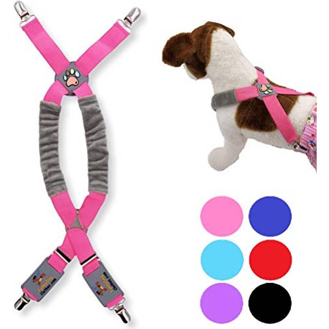 FunnyDogClothes Dog Suspenders for Pet Clothes Apparel Diapers Pants Skirt Belly Bands Small Medium and Large Dogs (XXS: 3lb - 9lb  Pink)