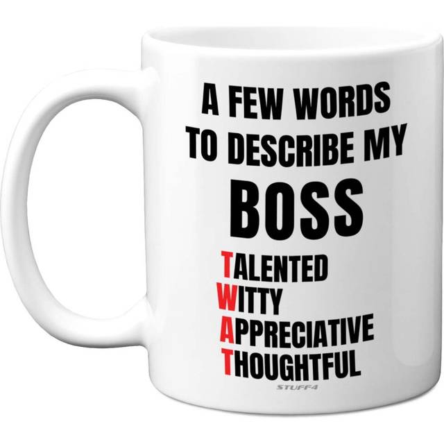 Describe My Boss Mug Funny Rude Secret Santa Xmas Gifts Novelty Work Colleagues 11oz Dishwasher Microwave Safe Coffee Tea Cup