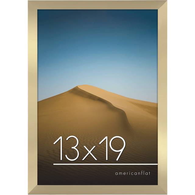 Americanflat 13x19 Picture Frame in Gold - Engineered Wood Photo Frame with Shatter-Resistant Glass and Hanging Hardware for Horizontal or Vertical Wa