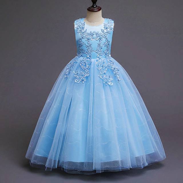 OFIMAN Tween Girl Lace Wedding Party Dress, Princess Pageant Evening Gown