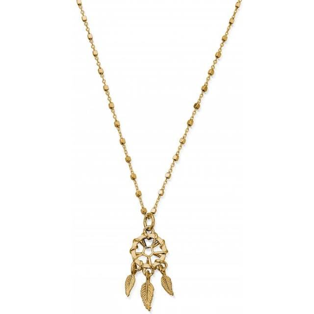 Gold Delicate Cube Dream Catcher Necklace GNDC3291