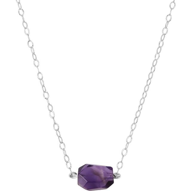 Silpada 'Good Fortune' Amethyst Necklace in Sterling Silver, 16" + 2" - Purple