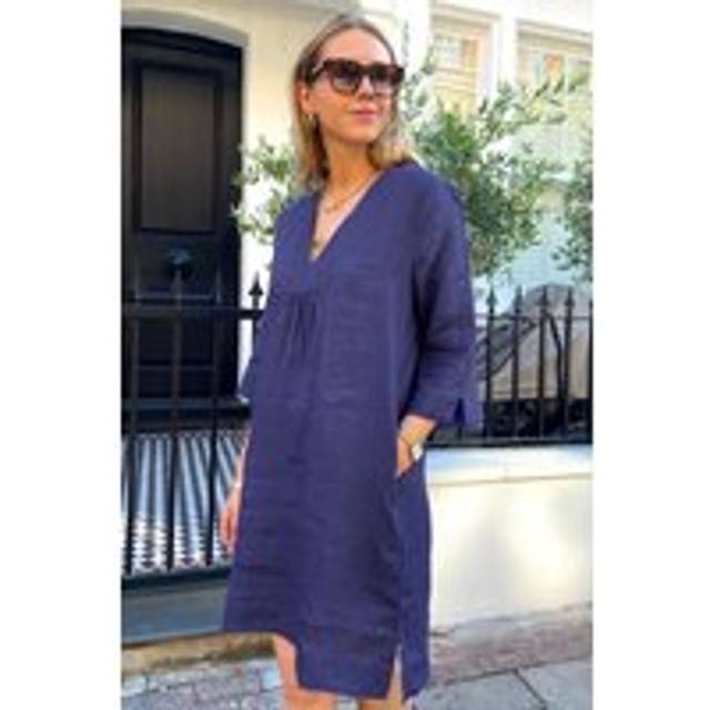 Celine Dress | Iris Blue - Yellow