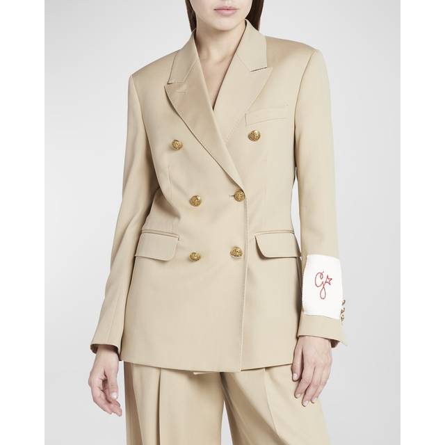 Golden Goose, Jakke, Dame, Beige, S, Uld, Beige Uld Dobbeltradet Jakke