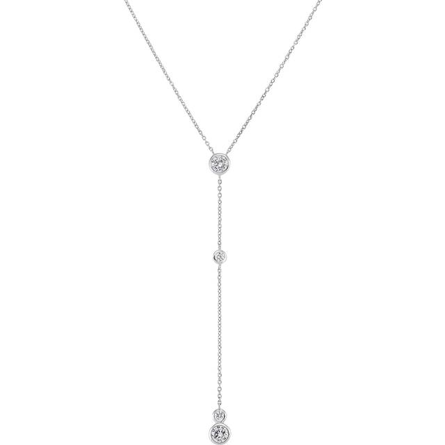 Silpada 'Marvel Lariat' Cubic Zirconia Necklace in Sterling Silver, 16" + 2" - White