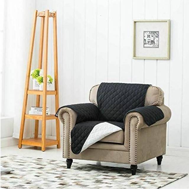 Sofa Cover Luxury Black 1 Seat Couch Cover Slipcover Settee Protector