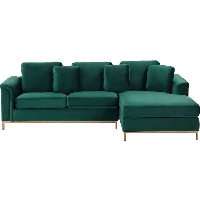Corner Sofa OSLO Velvet Dark Green 4 Seater Left Hand