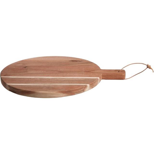 Premier Housewares - Dark Brown Medium Chopping Board Acacia Wood Brown Boards Wood Round Wooden Chopping Boards Antibacterial Cutting Boards 45 x 3
