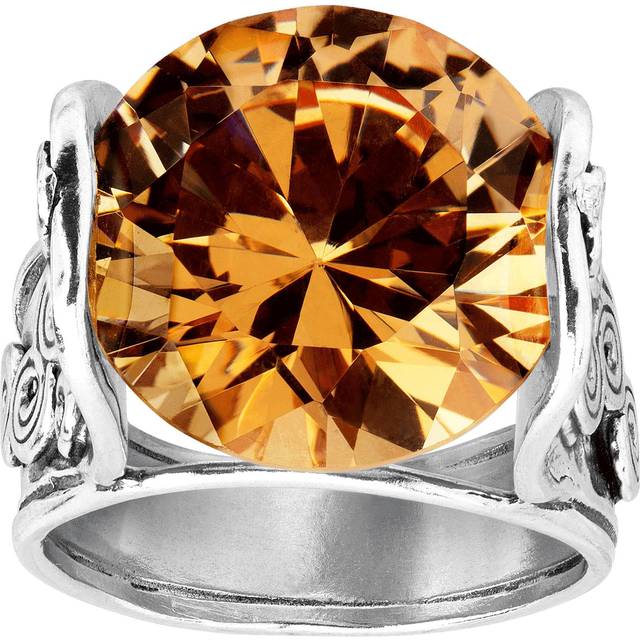 Silpada 'Poppy' Orange Cubic Zirconia Cocktail Ring in Sterling Silver - 8
