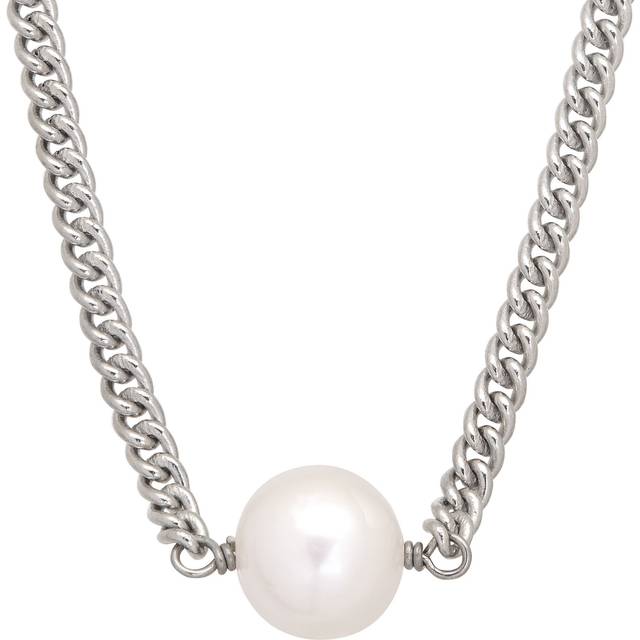 Silpada 'Chained Up' 7-8mm Pearl Choker Necklace in Sterling Silver, 13" + 2" - White