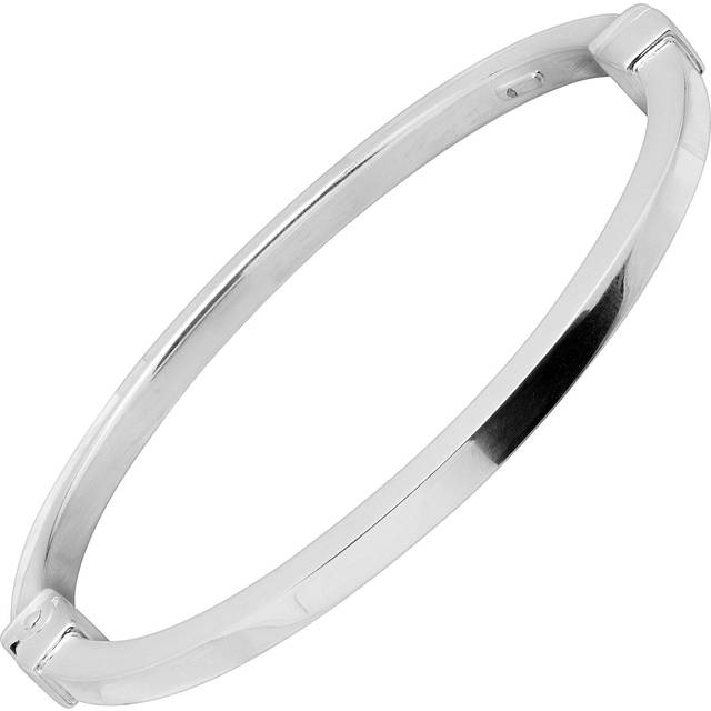 Silpada 'Solferino' Hinged Bangle Bracelet in Sterling Silver, 7" - White