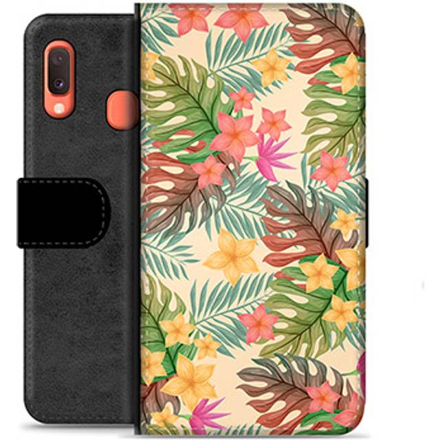 Samsung Galaxy A20e Premium Plånboksfodral - Rosa Blommor