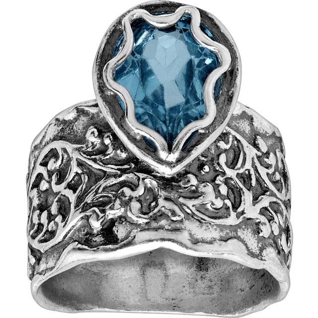 Silpada 'Cambridge' Blue Cubic Zirconia Swirl Ring in Sterling Silver - 9