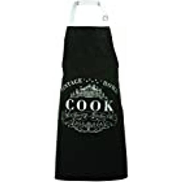Black Kitchen Apron with White Neck, Cooking Apron for Men. Women, Apron with COOK Lettering