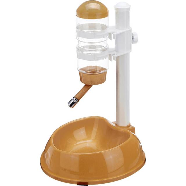(Brown, without feeder bin) Automatic Pet Water Drinker Cat Dog Bowl Fountain Bottle Food Feeder Dispenser