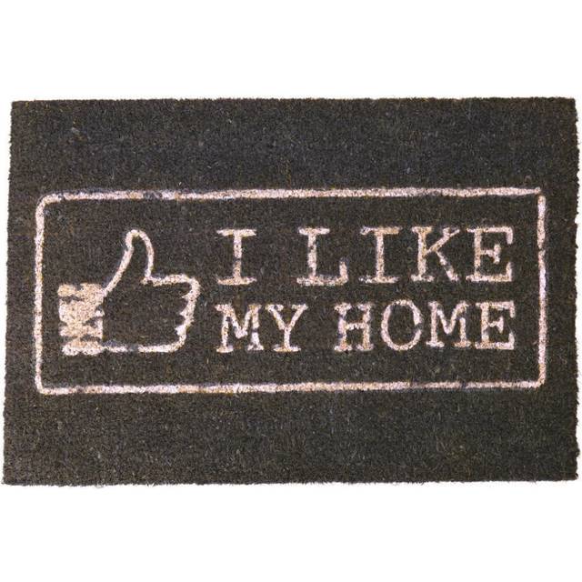 40x60cm I Like My Home Tough Non-Slip Coir PVC Back Door Mat Indoor Outdoor Use