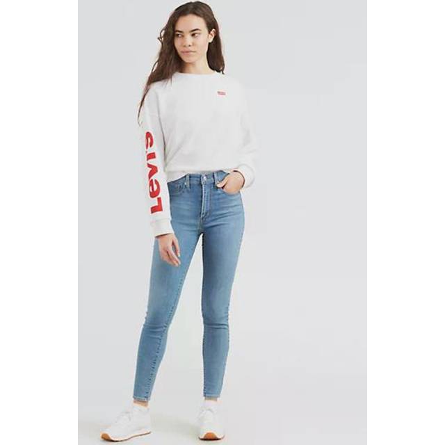 Super Skinny jeans med hög midja - Blå / Ontario Math Club - 31X30