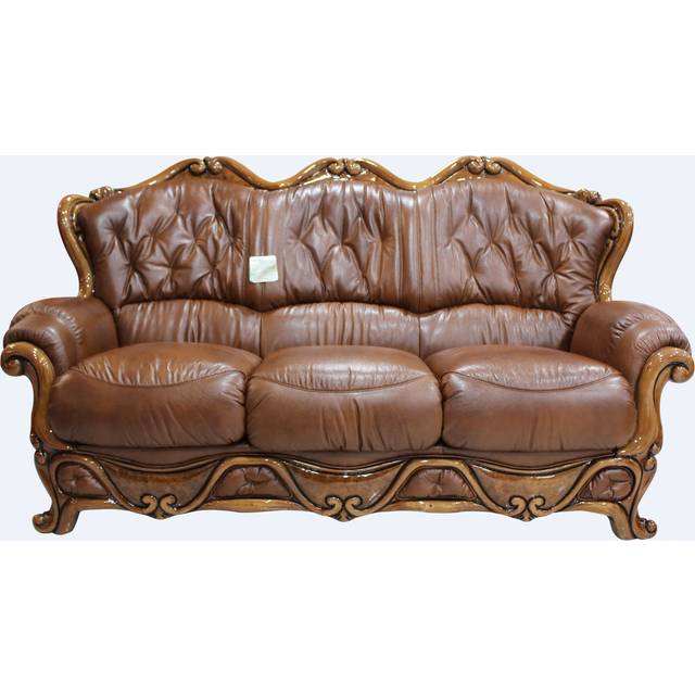 Dante Original 3 Seater Sofa Settee Italian Tabak Brown Real Leather