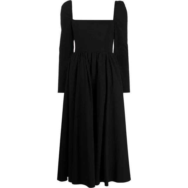 Reformation - Elly square-neck midi dress - women - Spandex/Elastane/Organic Cotton - 0 - Black