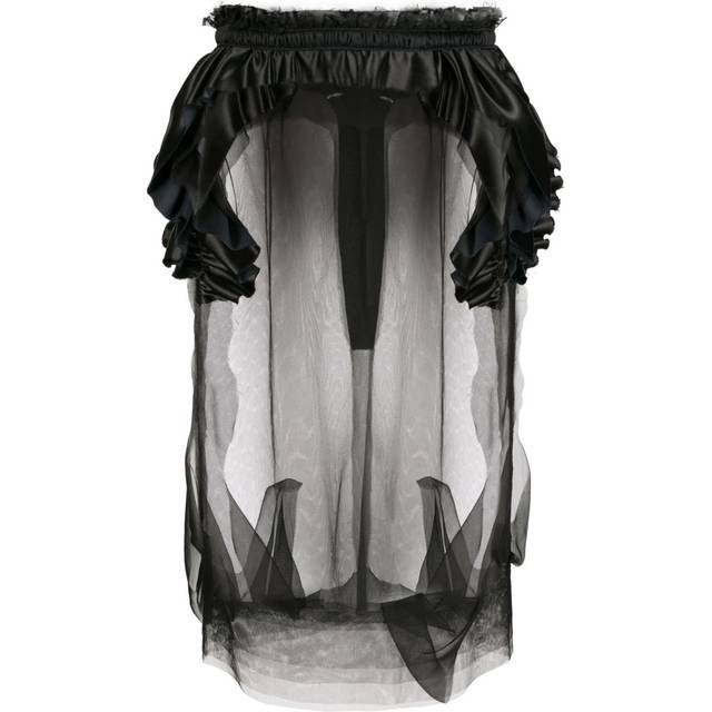 Maison Margiela - Décortiqué tulle midi skirt - women - Polyamide/Silk - 40 - Black