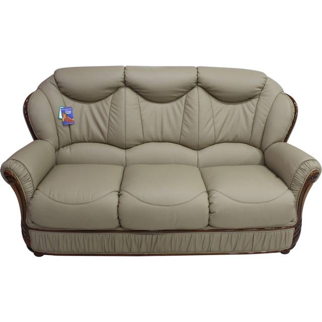 Turin Custom Made 3 Seater Sofa Genuine Italian Coffee Milk Real Leather - Brown