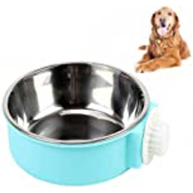 SUOXU Cage Dog Bowls,Crate Water Bowl,for Crates & Cage Feeder Stainless Steel Dog Cat Feeder Food Bowl for Small, medium and large dogs 850ml