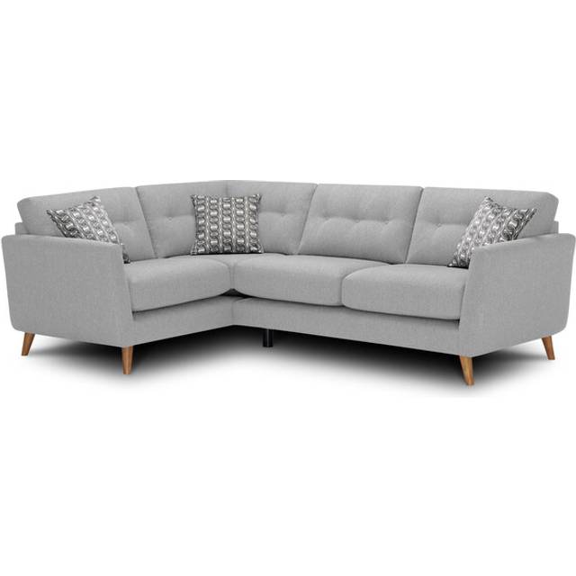 Rosa Silver Fabric Sofas - Corner Sofa Right Hand - Evie Range - Oak Furnitureland