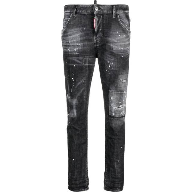 DSQUARED2 - low-rise distressed skinny jeans - women - Cotton/Cotton/Spandex/Elastane/Polyester - 38 - Black