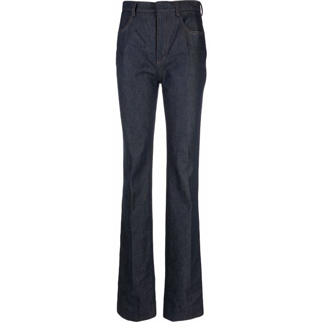 Saint Laurent - high-waisted bootcut jeans - women - Spandex/Elastane - 36 - Blue