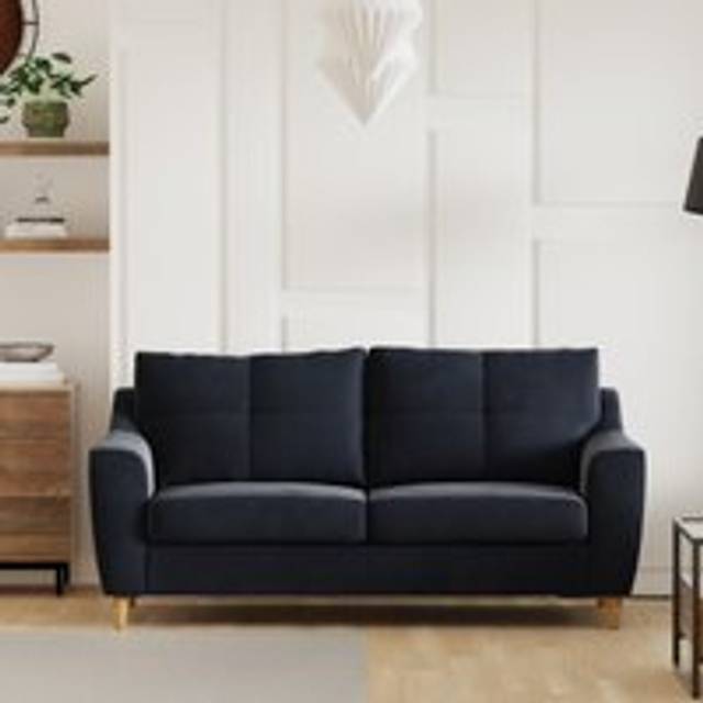 Baxter Plush Velvet 3 Seater Sofa - Plush Velvet Luxe Navy