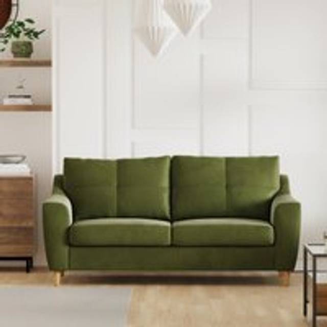 Baxter Plush Velvet 3 Seater Sofa - Plush Velvet Olive