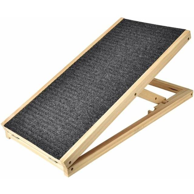 DAYPLUS Pet Ramp for Dogs Cats Rabbit, 30cm/40cm Adjustable Height Wooden Pet Ramp Folding Car Dog Ladder